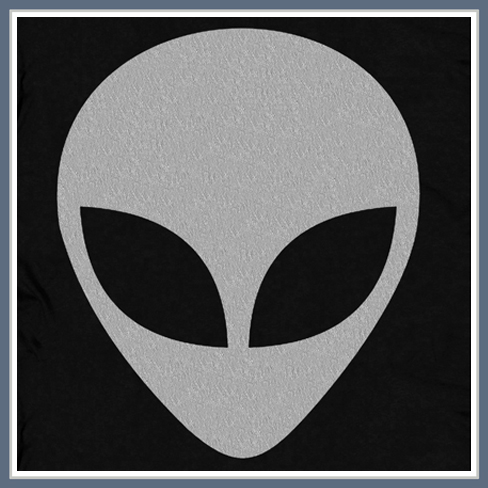 Alien Head T Shirt Graphic Logo UFO Geek Tee